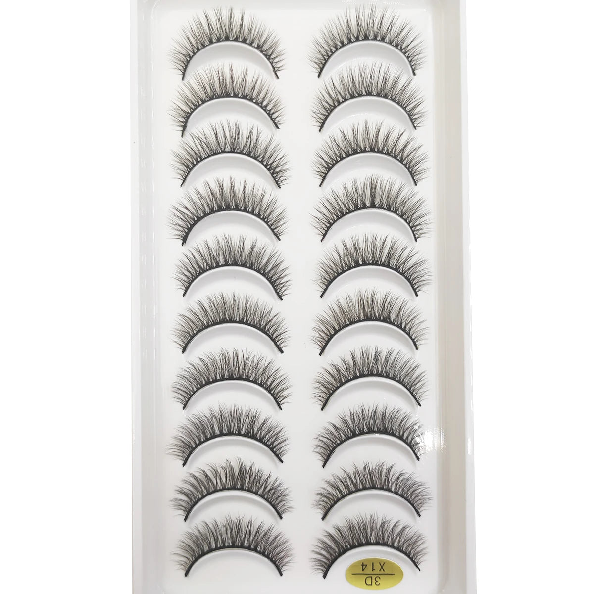 10 Pairs Natural 3d Mink Lashes Soft False Eyelashes Cross Messy Dense Eye Lashes Extension Makeup Faux Cils Cat Mini