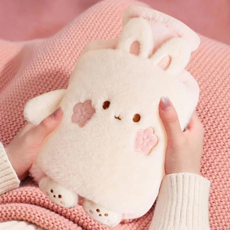 Water Injection Hot Water Bag Thickened Explosion-proof Hot Compress Warm Stomach Warm Water Bag Cute Plush Warm Water Treasure
