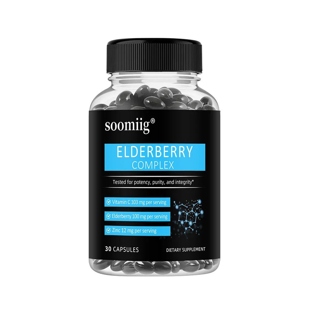 Elderberry + Vitamin C + Zinc-Antioxidant, Immune System Booster, Improves Skin Radiance and Tone, Support Cardiovascular Health