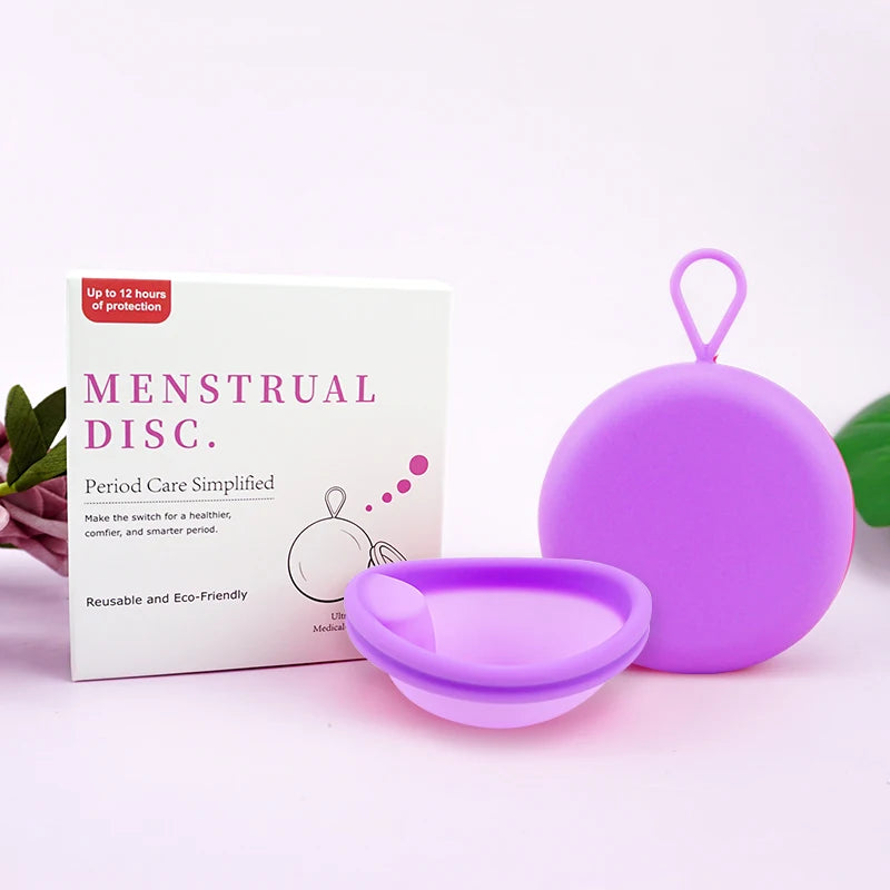 Soft Silicone Lady Cup Reusable certified Disc Accessories Bowls With Storage Case Kit Women Health Care Feminine Hygiene