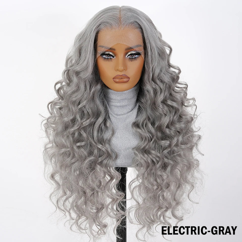 99J Burgundy Synthetic Lace Frontal Wig 13x6 Body Wave Long Deep Wavy Ombre Black Lace Wigs for Women Heat Resistant Cosplay Wig