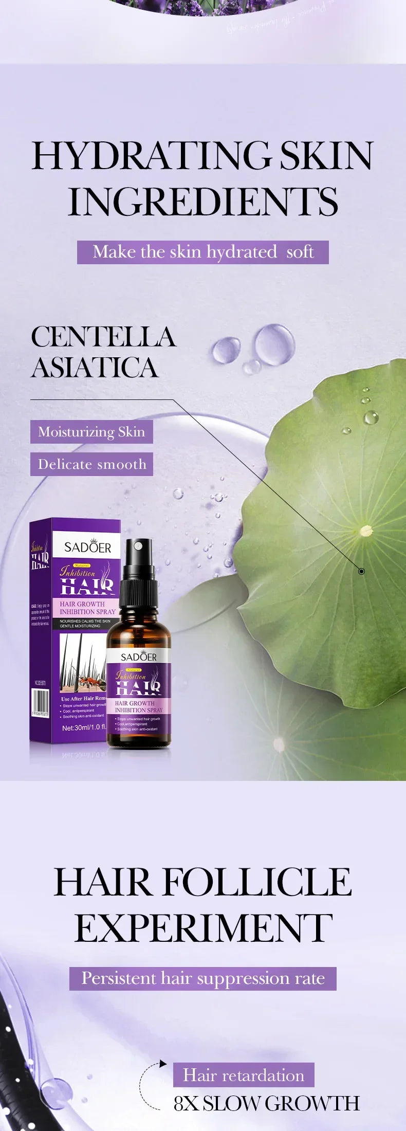 Hair Inhibition Serum Spray Painless Permanent Depilatory Cream Slow Hair Regrowth Full Body Private Parts Silky Skin Care