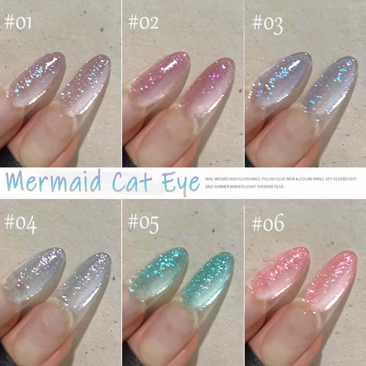 ZH 1-6Pcs 12ML Blue Purple Dual Color Aurora At Eye Gel Nails 2025 New Press On Glass Bead French Nails Phototherapy Nails