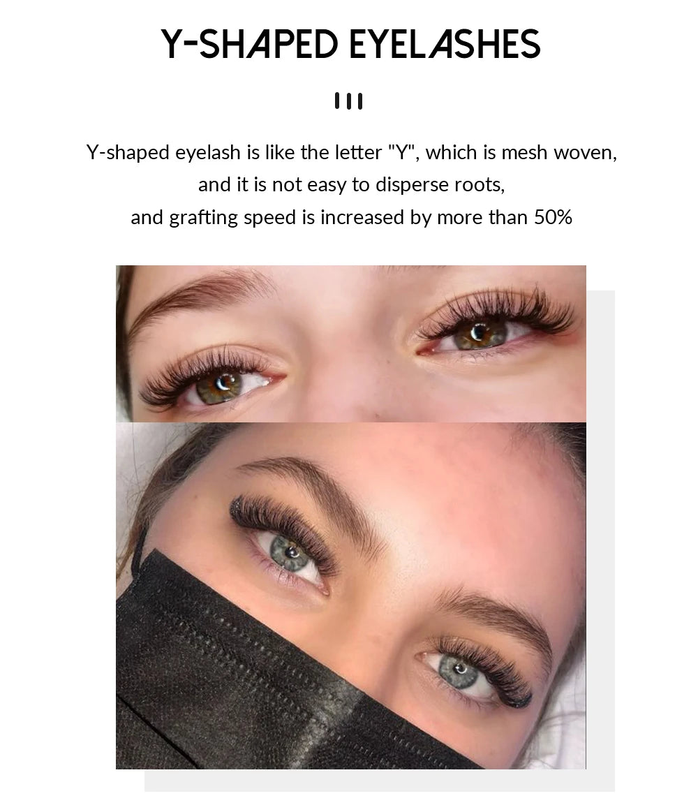 Lakanaku Y Lashes Cilia And Volume Brazilian False Eyelashes Supplies YY Cilios Faux Mink Lashes Y Shape Eyelash Extension