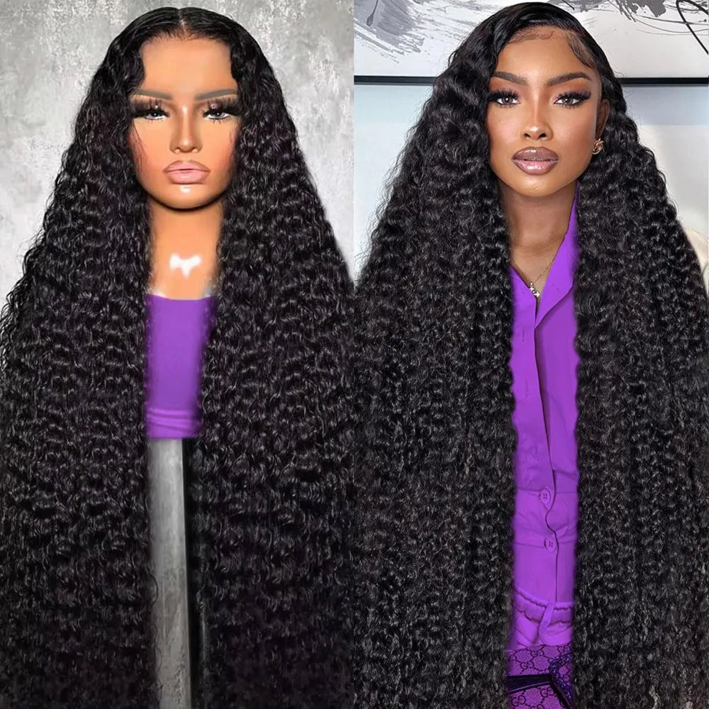 Deep Wave 13x6 HD Lace Front Human Hair Wig 200% Density Loose Water Curly 360 Full 5x5 Glueless Lace Frontal Wigs for Women