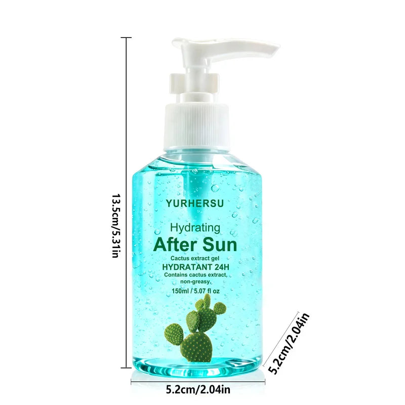 Soothing After Sun Gel，Daily Soothing Gel with Aloe Vera for Face and Body, Refreshing After-Sun Care