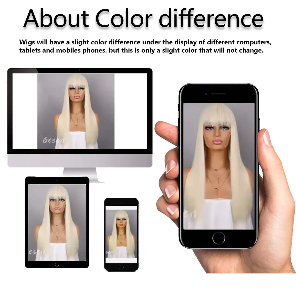 Synthetic Long Straight Wig with Bangs for Women Long Straight Wigs Heat Resistant Natural Looking Wigs for Daily Wear