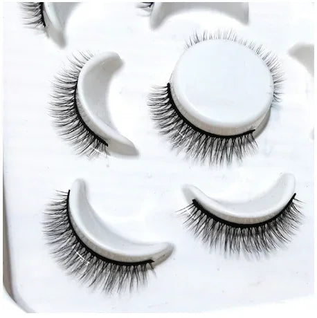 HBZGTLAD 5Pairs Handmade Mink Lashes Short False Eyelashes Dense Natural Long Messy Eye Lashes Reusable Stage Makeup Eyelashes