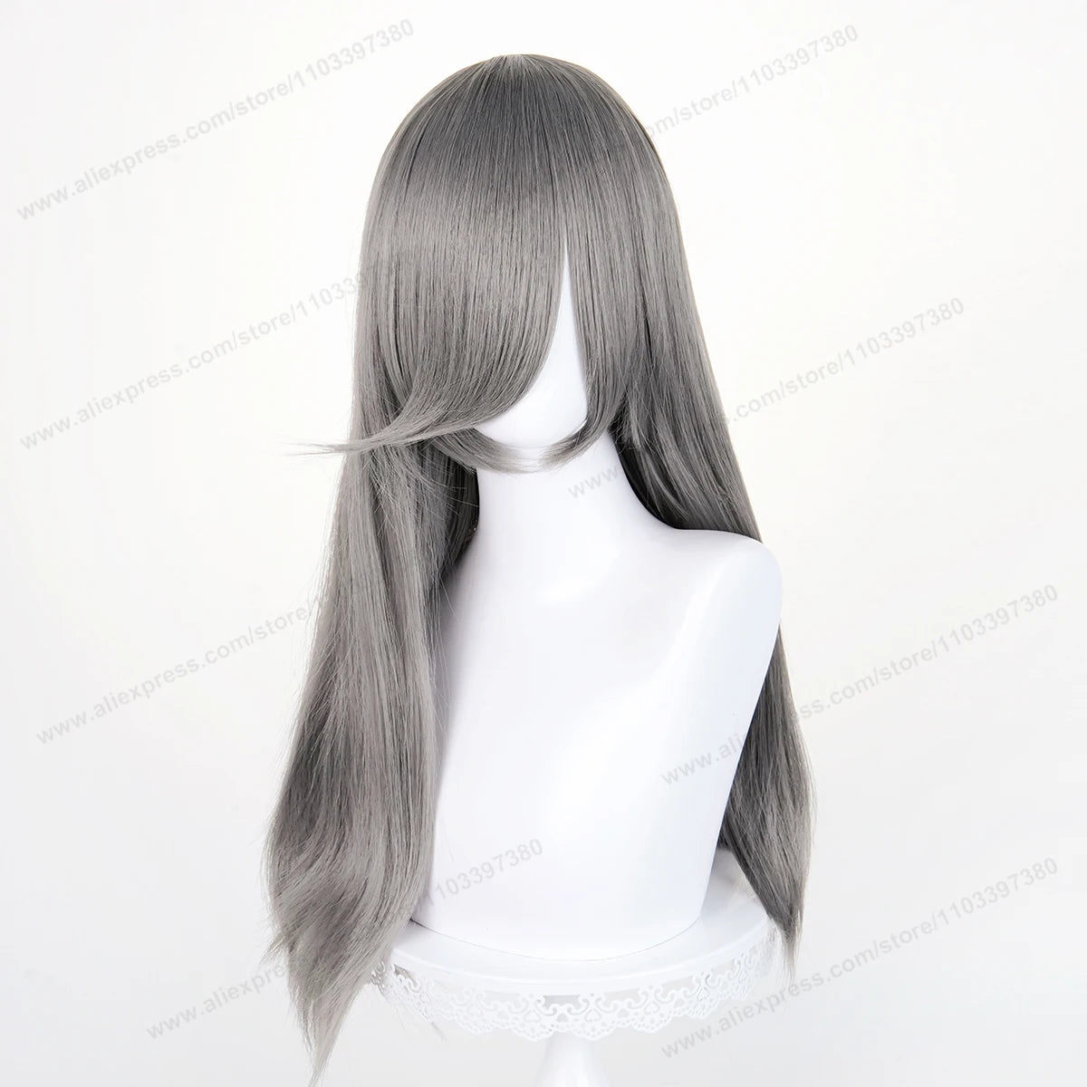 60cm Long Straight Cosplay Synthetic Wig With Bangs Golden Yellow Green Blonde Purple Heat Resistant Hair Anime Wigs + Wig Cap