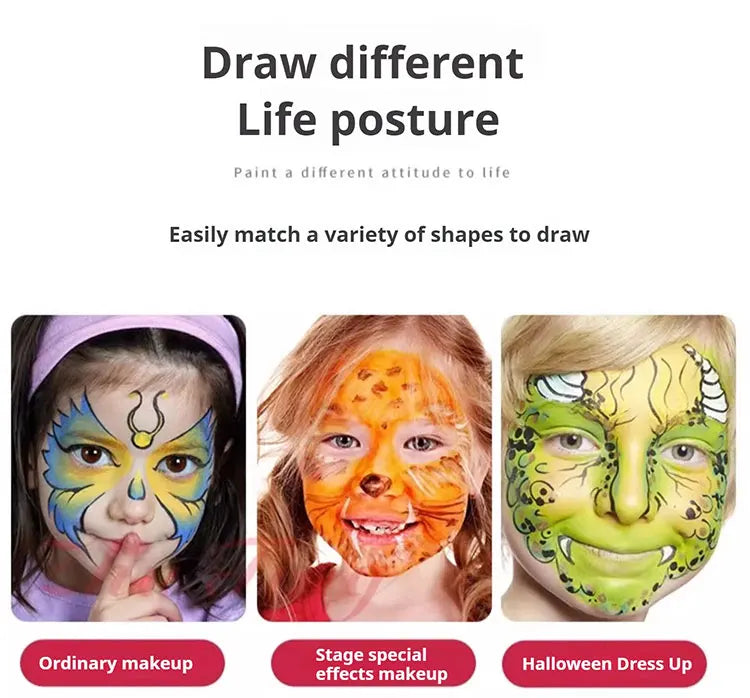30g Monochrome Water Soluble Face Body Paint Vibrant DIY Makeup for Christmas Parties Long-Lasting Professional Quality Cosmetic