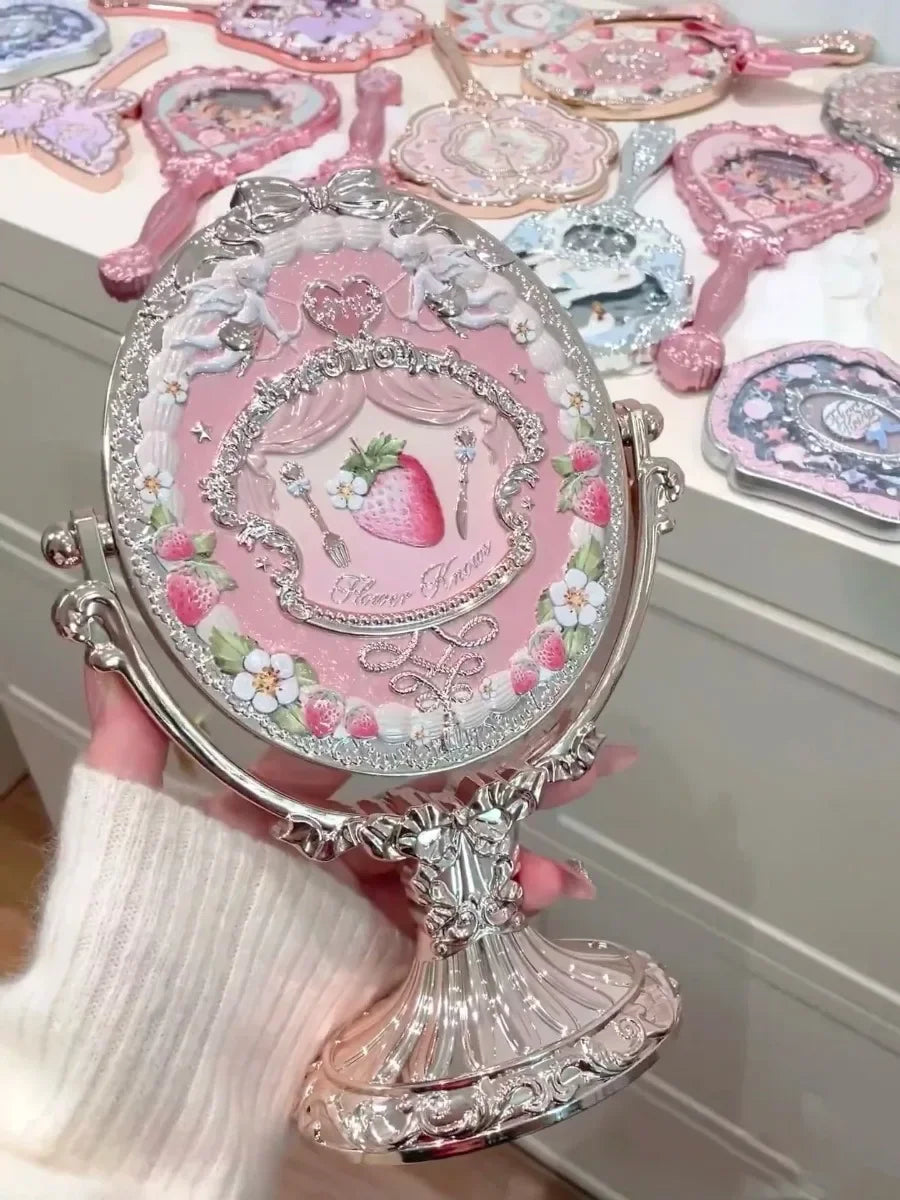 Flower Knows 10th Anniversary Vanity Mirror Rococo-Inspired Tabletop Mirror for Vanity & Display Makeup Big Mirrors