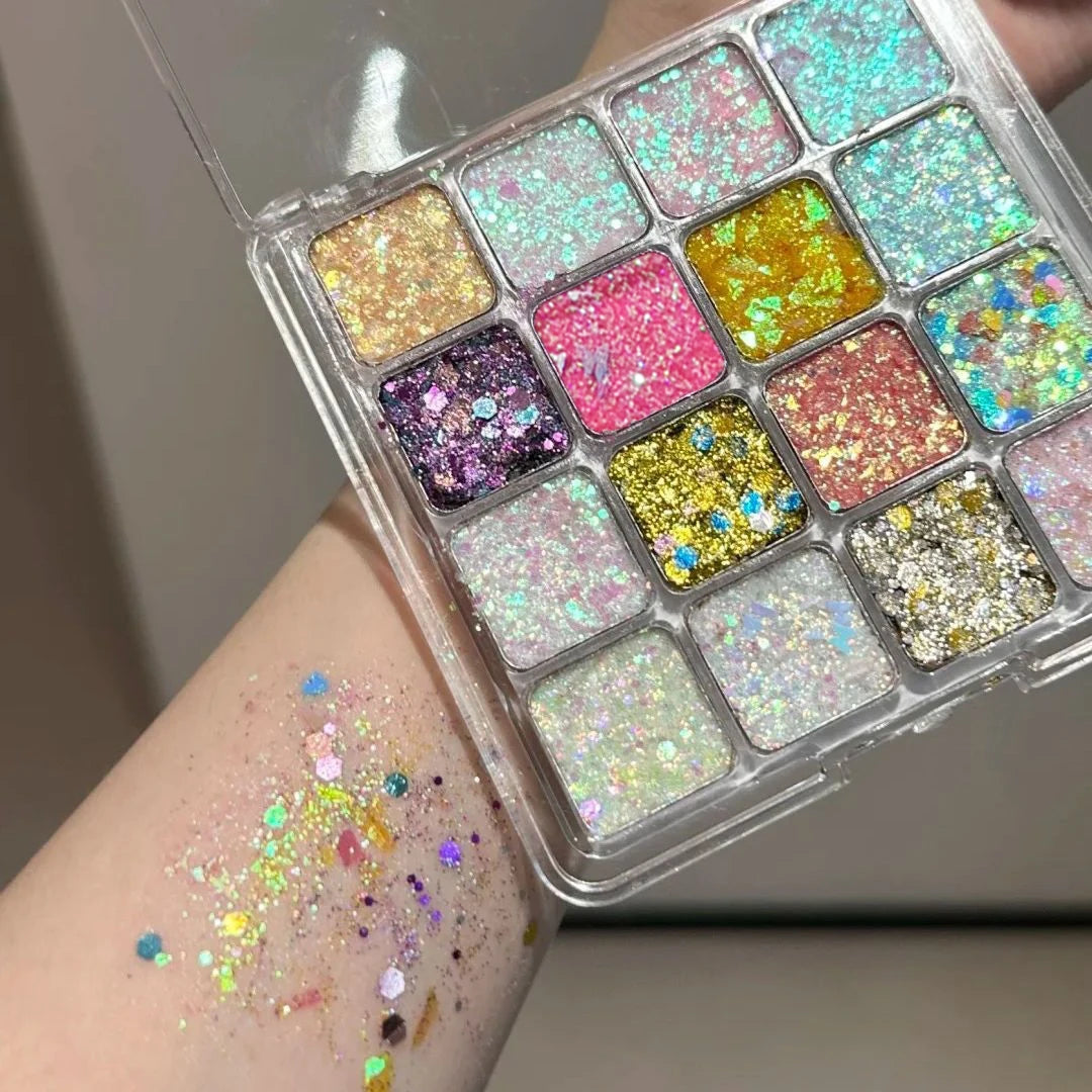 Magic Sparkle 16 Color Eyeshadow Palette Pearl Matte Korean Cosmetics Christmas Gift for Girls