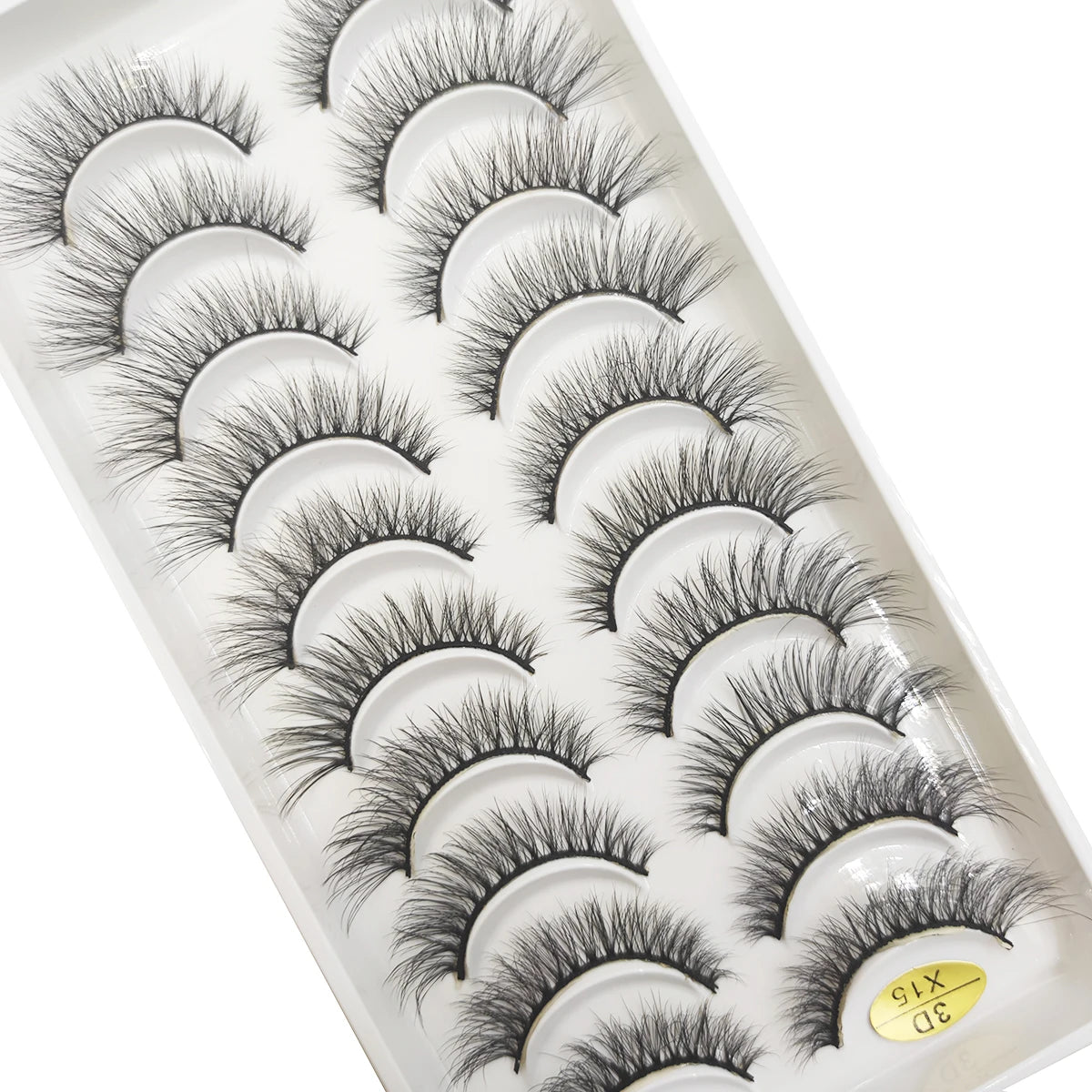 10 Pairs Natural 3d Mink Lashes Soft False Eyelashes Cross Messy Dense Eye Lashes Extension Makeup Faux Cils Cat Mini