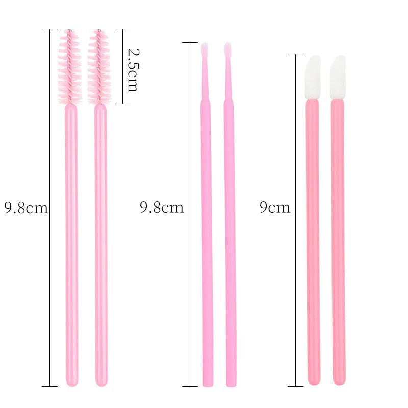 200pc Makeup Brush Set Eyelash Extension Microbush Lipstick Mascara Wands Applicator Eyebrow Comb Beauty Supplies Cosmetics Tool