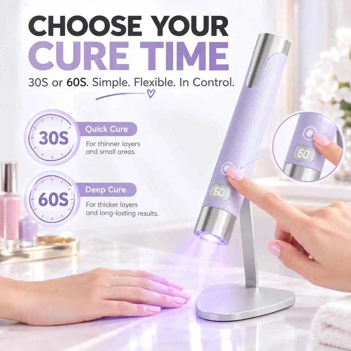 Cordless Handheld UV LED Nail Lamp withMagneticStand Smart Sensor Mini Gel Curing Pen Manicure Flashlight Drying Desk nail Dryer