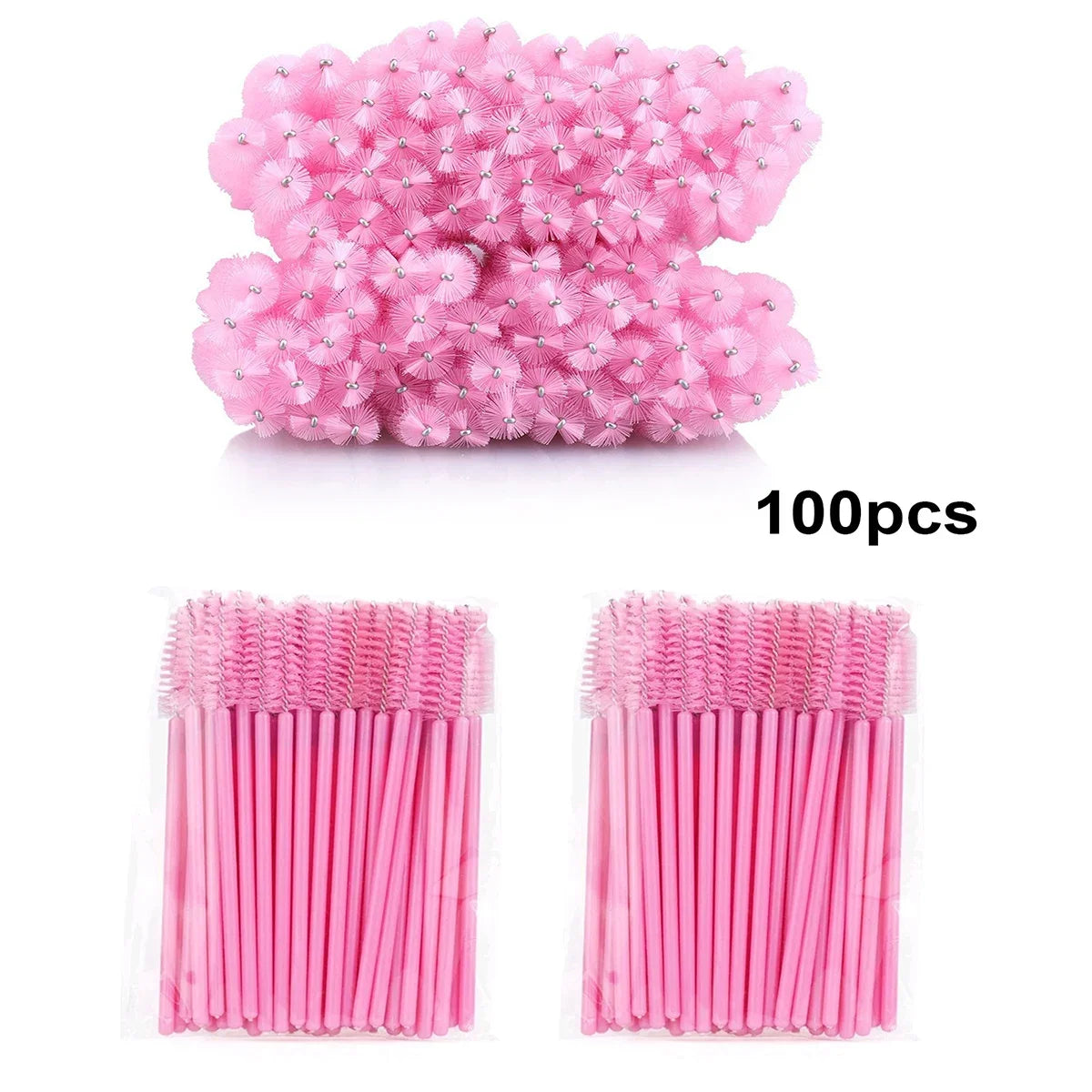 100pcs Disposable Eyelash Brushes Spoolies Micro Lash Mascara Wands Combs For Eyelash Extension Makeup