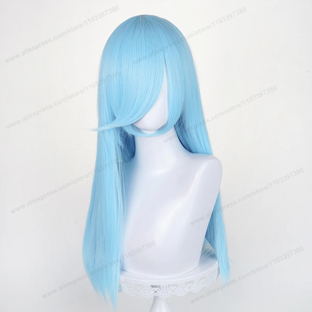 60cm Long Straight Cosplay Synthetic Wig With Bangs Golden Yellow Green Blonde Purple Heat Resistant Hair Anime Wigs + Wig Cap