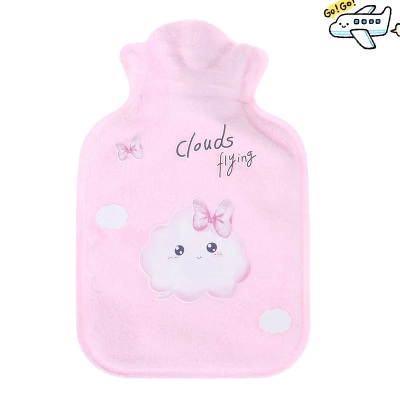 Kawaii Hot Water Bags Cute Plush Rubber Hand and Foot Belly Warmer Explosion-proof Hot Water Bottles for Women Period Pain