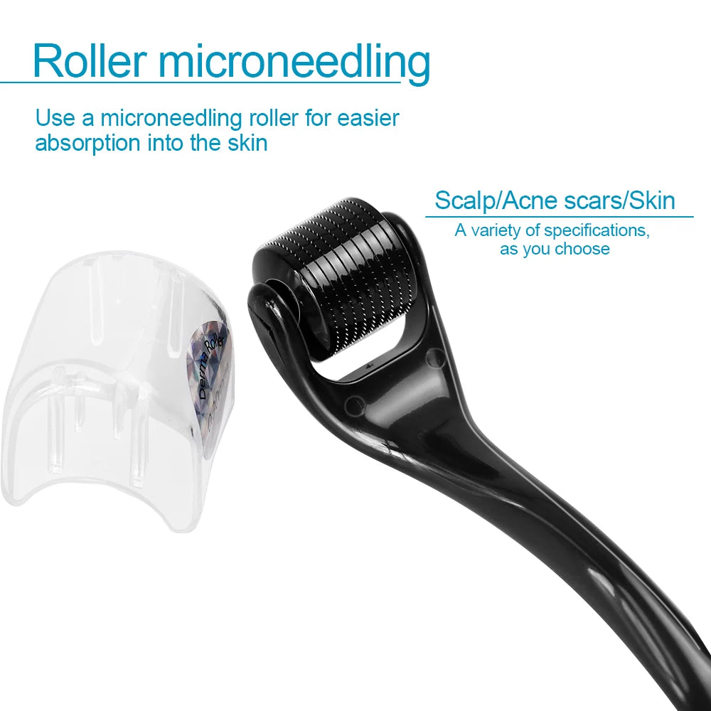 540 Titanium Derma Roller 0.2/0.25/0.3mm Micro Needle Roller Facial Body Skin Care Tool for Skin Repair Beard Growth Maintenance
