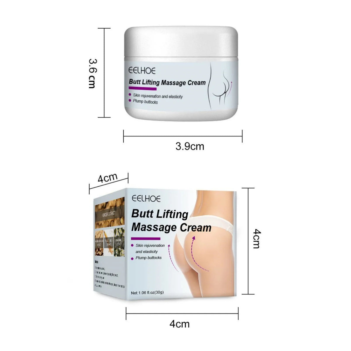 Eelhoe Hip Lifting Massage Cream Nourish Firming Lasting Shaping Ass Tightening Anti Cellulite Lift up Buttock Enlargement Cream