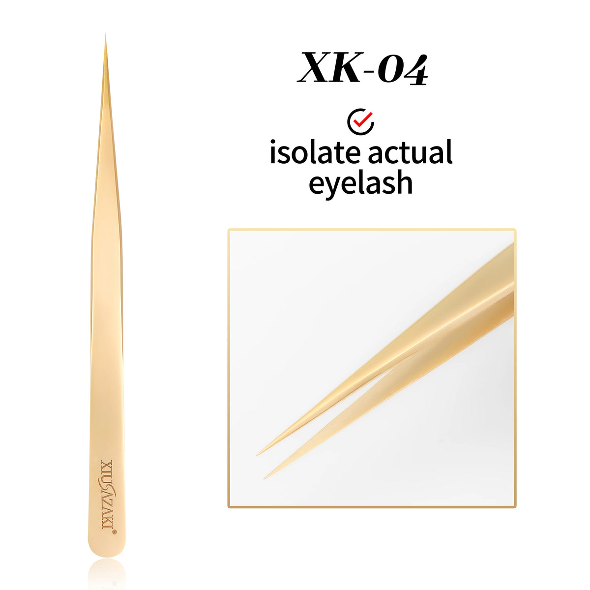 XIUSUZAKI High Precision Eyelash Extension Tweezer Fiber Tips for False Lash Extensions Stainless Steel Tweezers Makeup Tools