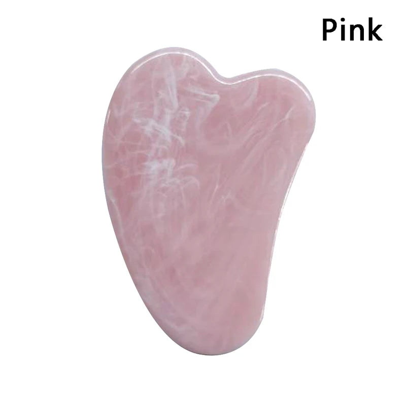 1Pcs Plastic Scraper Board Massage Rose Quartz Jade Guasha Stone For Face Neck Skin Lifting Wrinkle Remover Beauty Care