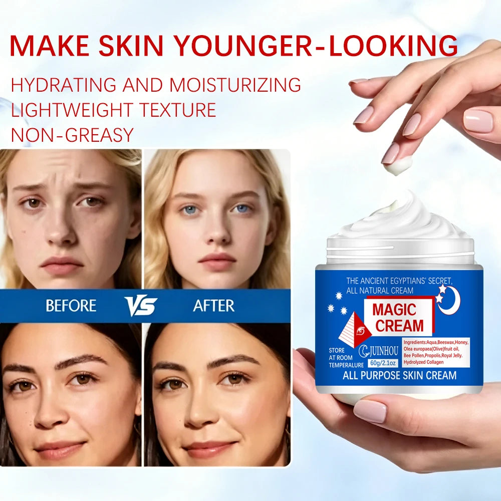 JUINHOU Bee Royal Jelly Face Cream Glutathione Kojic Acid Vitamin C Multi Peptide Anti Aging Moisturizer For Dry Mature Skin