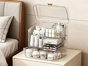 2026 New Cosmetic Storage Box Transparent Integrated Acrylic Eyebrow Pencil Lipstick Skincare Storage Organizer
