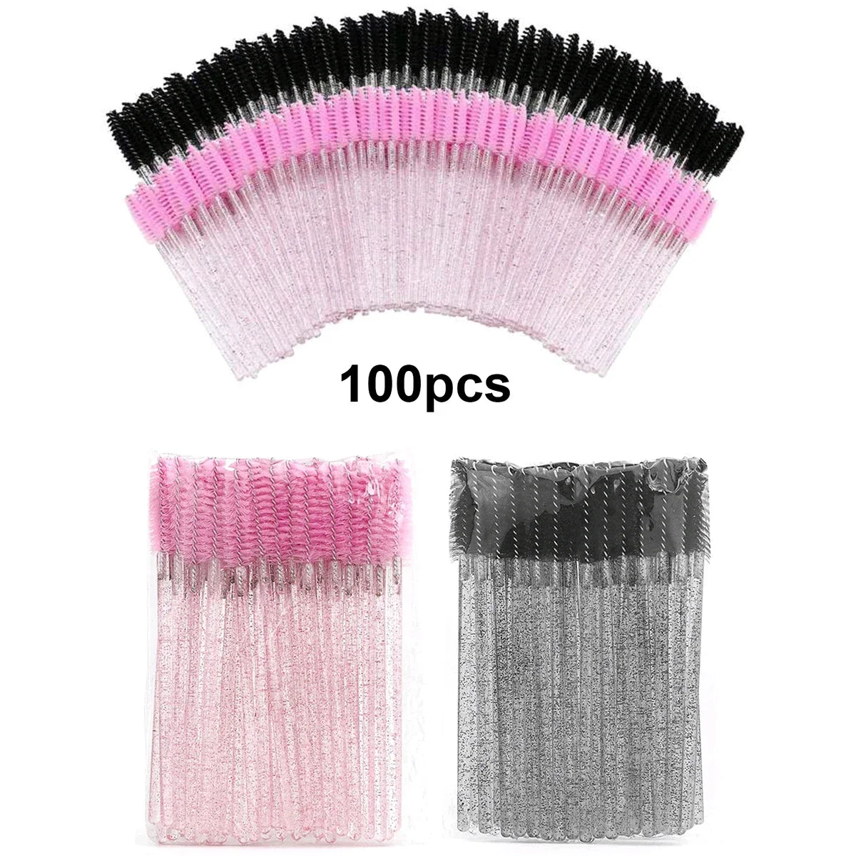 100pcs Disposable Eyelash Brushes Spoolies Micro Lash Mascara Wands Combs For Eyelash Extension Makeup
