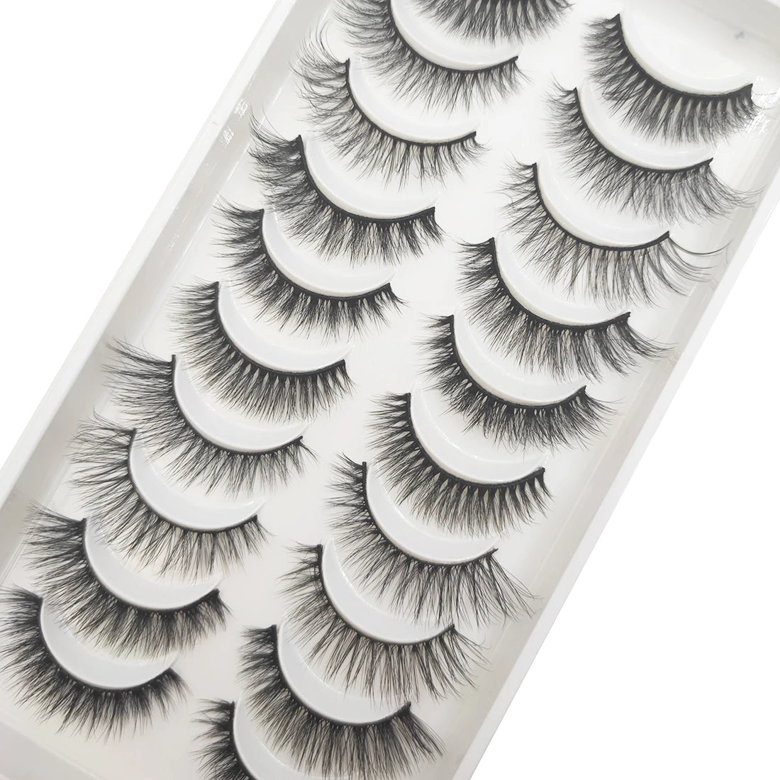 20 Style 10 Pairs Natural 3d Mink Lashes Soft False Eyelashes Cross Messy Dense Eye Lashes Extension Makeup Faux Cils Maquillaje