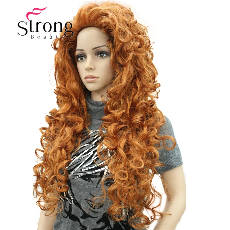 StrongBeauty Long Curly Red Synthetic Wig Cosplay Wigs COLOUR CHOICES