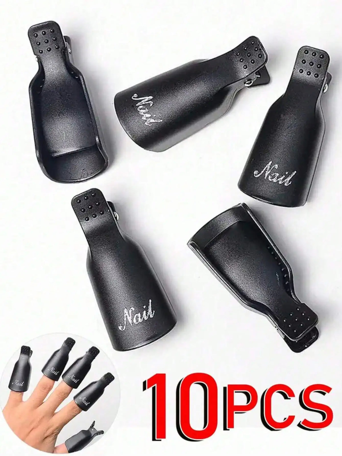 10Pcs/Box UV Gel Polish Remover Clips,10pcs Black Acrylic Nail Art Soak Off Cap Clips,10-Pack Of Professional Nail Remover
