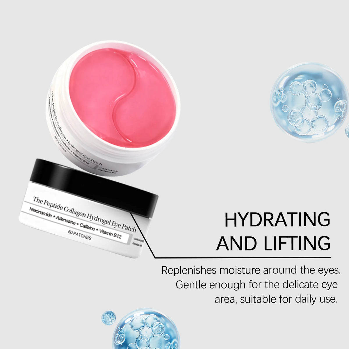 Collagen Hydrogel Eye Patch Peptide Niacinamide Eye Mask Reduce Wrinkles Dark Circles Eye Bag Firming Mild Hydrating Gel Eye Pad