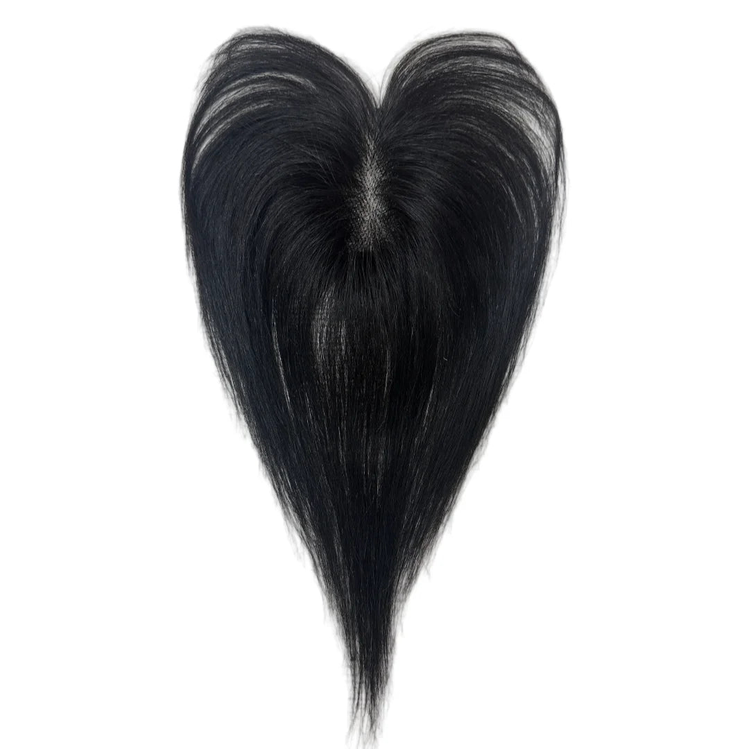 7x10cm Breathable Lace Human Hair Toppers 10 Inch Invisible Clip In Bangs for Women Natural Hairpieces Cover Thinning Hair Daily
