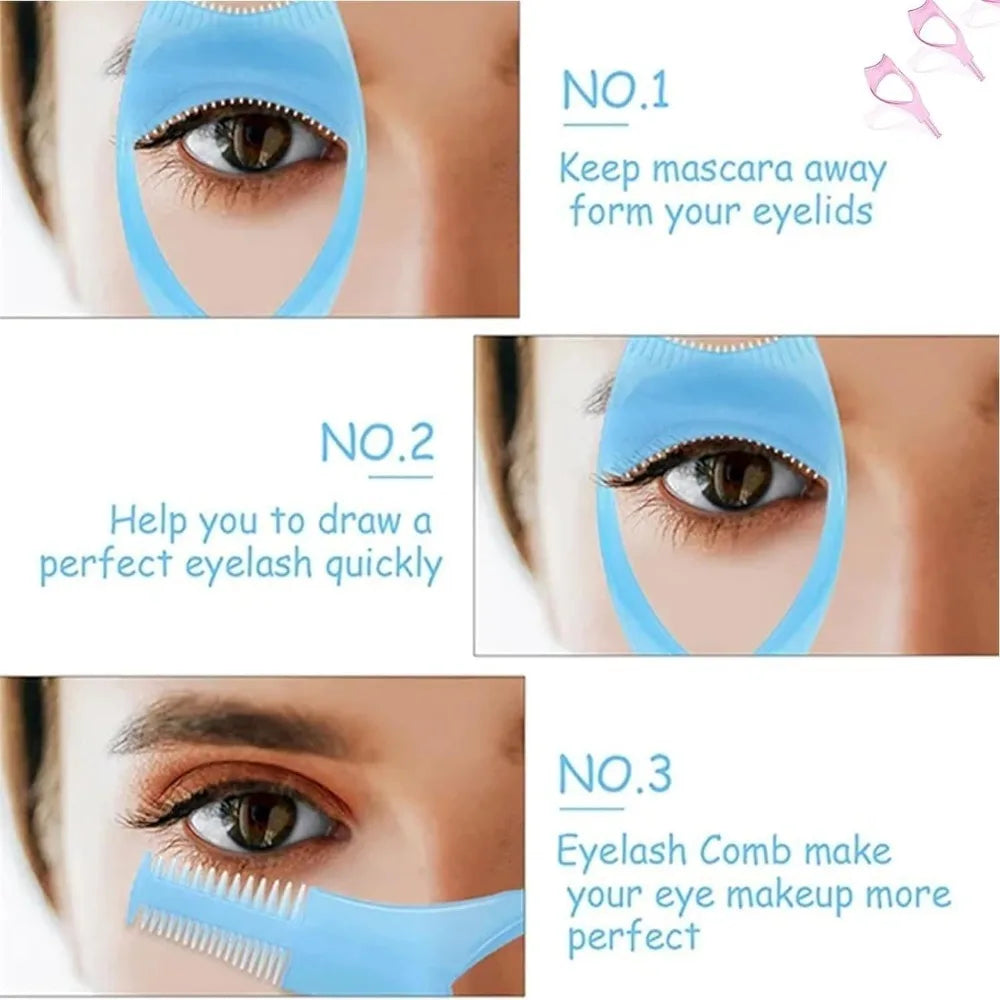 Eyeliner Assistant 3-In-1 Eyelash Comb Template Protect Eyes Crystal Mascara Shield Cosmetic Guide 3 In1 Eyelashes Tools