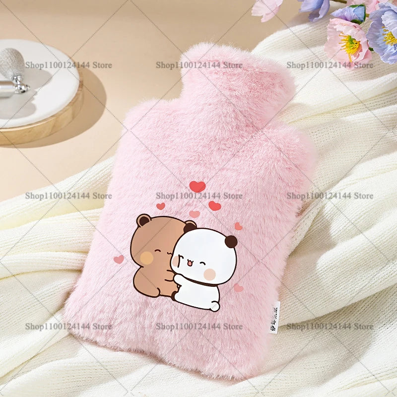 1000ml Bubu Dudu Yier Bear Panda Hot Water Bag Removable Winter Water Bottle Cover for Hot Water Can Be Reused Lady Belly Warmer