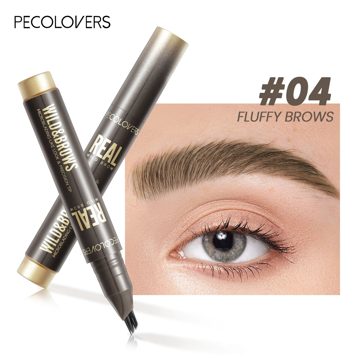 1Pc Waterproof Liquid Eyebrow Pencil,3D Wild Waterproof & Sweatproof Eyebrow Pencil,Perfect Gift for Christmas Makeup