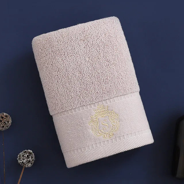 Cotton Towel Set 1/2/3PCS 34x74cm Face Hand Hair Towels & 70x140cm Big Bath Towel Cover - Absorbent Home Towels White Blue Cream