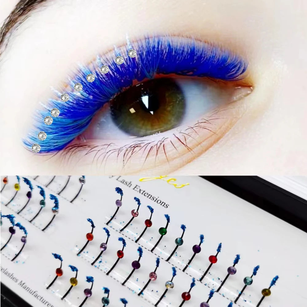 Domi Glitter False Eyelashes Butterfly Flower Colorful Diamond Individual Fairy Spike Lash For Halloween Christmas Party Makeup