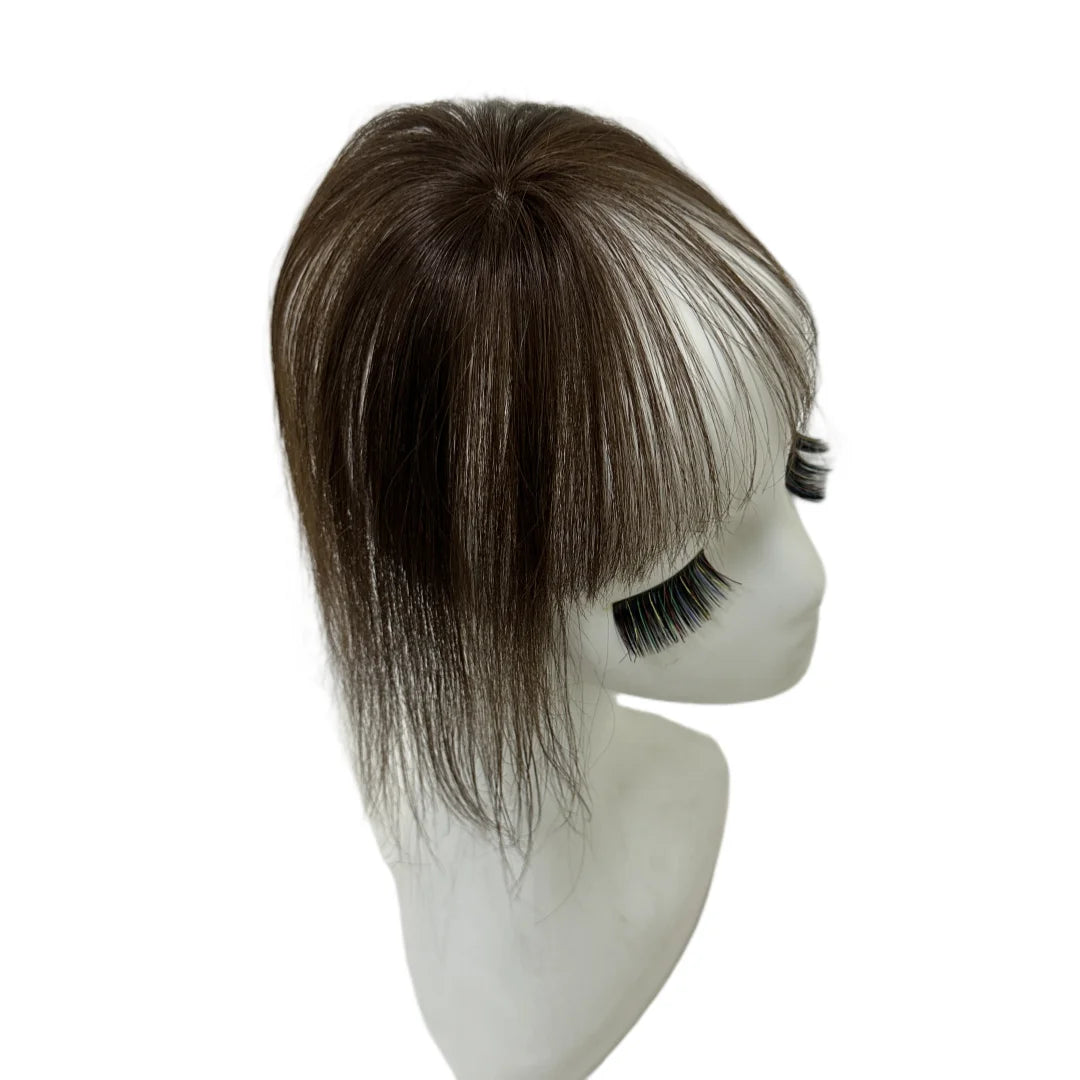 3D Full Coverage Human Hair Bangs Clips in Hairpieces for Women Wispy Bangs Hair Extensions for Thining Hair Daily Wear