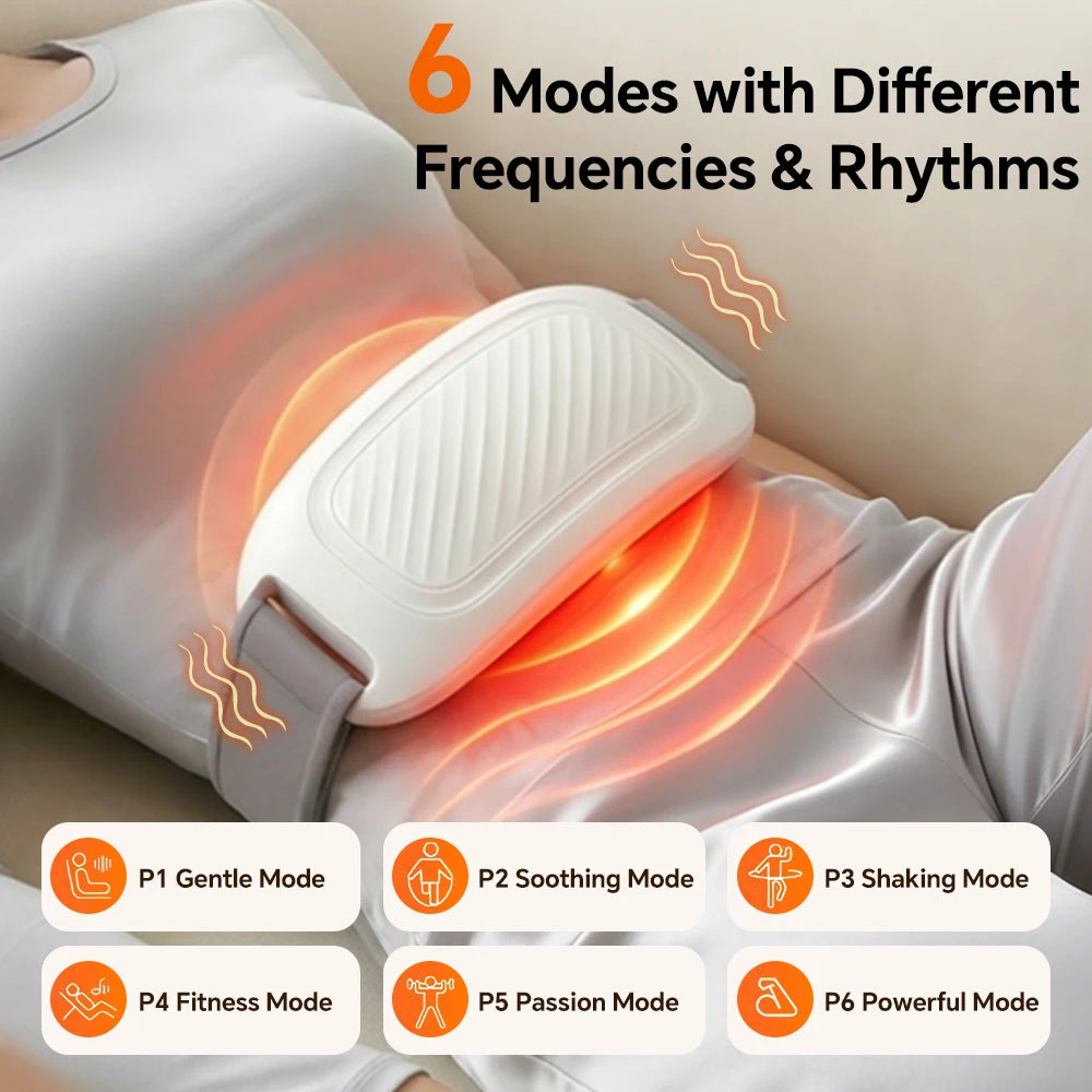 Electric Abdominal Massager with Heat, 9 Speeds 6 Modes Cordless Belly Stomach Kneading Massage Belt for Waist Back Leg
