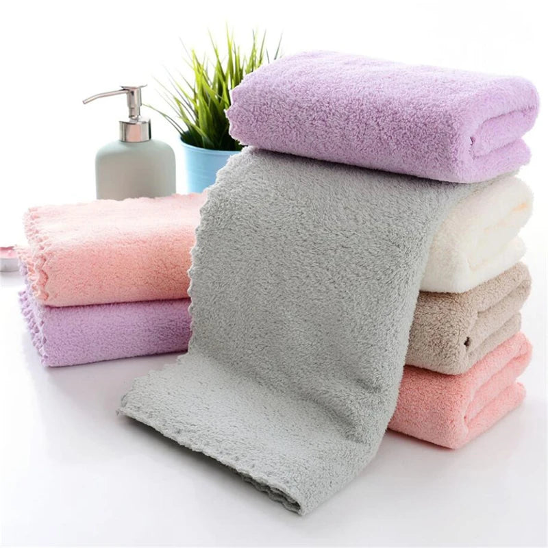 Soft Towel Bath Washing Cleaning Swimming Bathing Tools Dry Hair Water Absorbent Double-Sided Coral Velvet Microfiber Towel