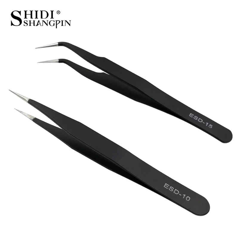 SHIDISHANGPIN 1/2/3PCS Tweezers Stainless Steel Curved Straight Eyebrow False Eyelash Tweezers Nail Art Extension Makeup Tool