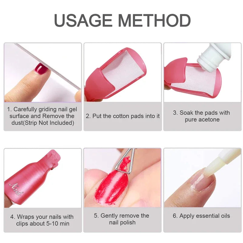 10Pcs UV Gel Polish Remover Clips Colorful Acrylic Nail Art Soak Off Cap Clips Nails Cleaning Manicure Finger Wrap Remover Tools