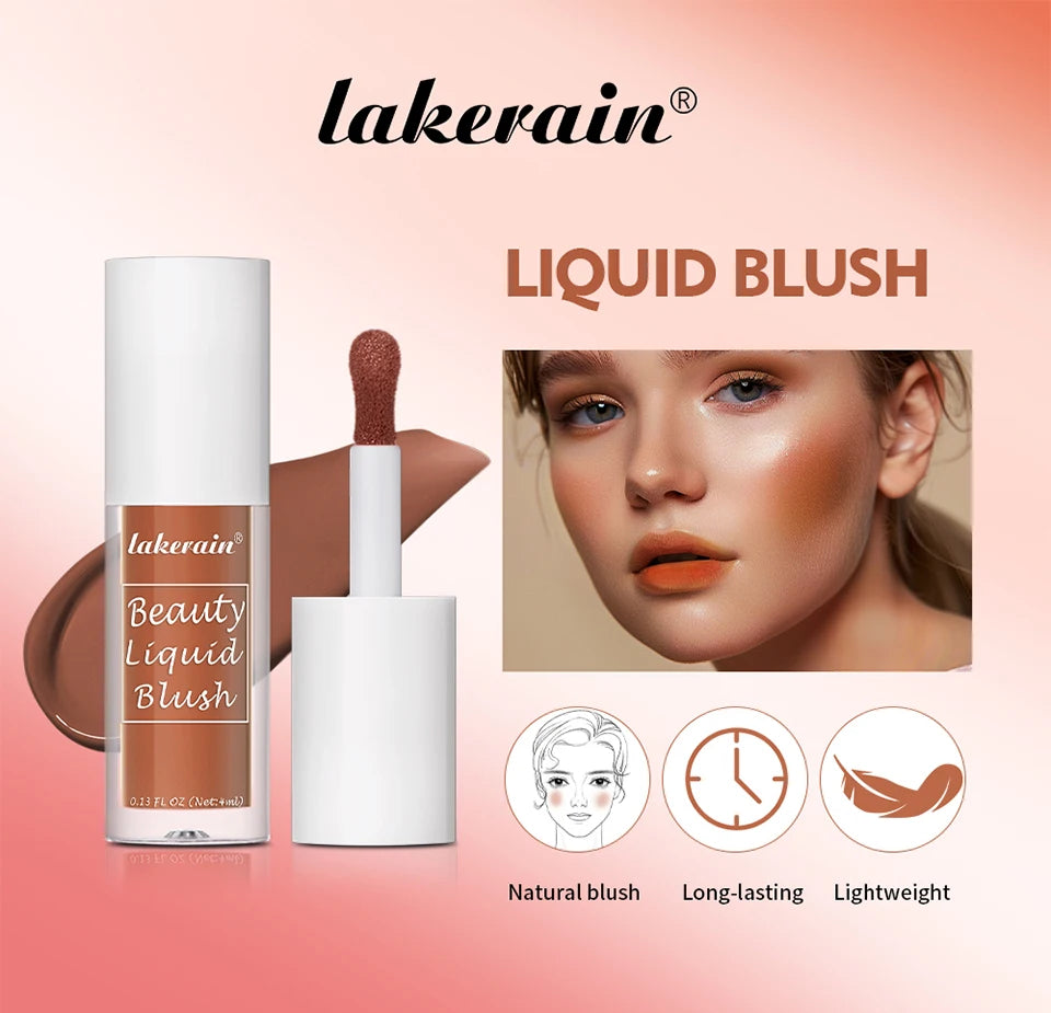 9 Shades Beauty Liquid Blush Lightweight Blendable Dewy Finish Liquid Cheek Tint Long‑Wearing Natural Flush Multi‑Use Face Blush Makeup