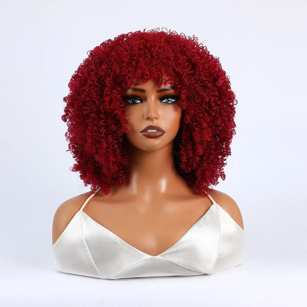 Synthetic 1 Piece 16 Inch Exploded Head Curly Wig, Synthetic Fiber Wig, Comfortable and Breathable Snapback Mesh Cap