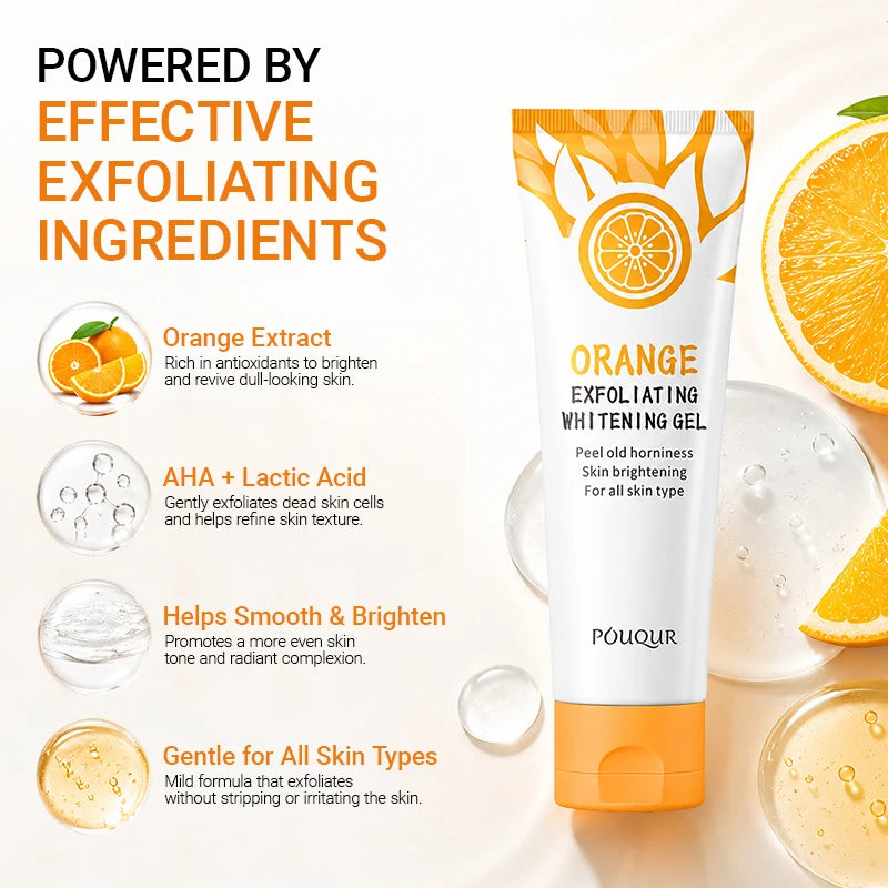Orange Exfoliating Gel Dead Spot Remover Brighten Peeling Gentle Repair Scrub Whiten Hydrating Moisturizer Korean Skin Care 50g