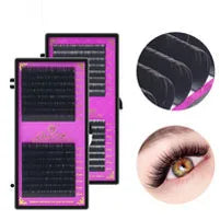 GLAMLASH Color Lash Purple Blue Brown Green Red White Pink Yellow Eyelash Extensions Individual False Colored Mink Lashes Makeup