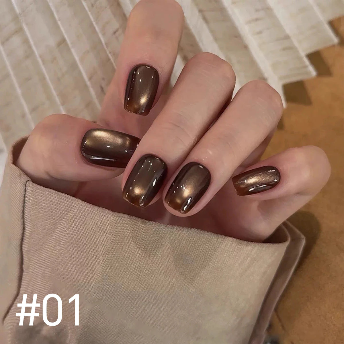 10ML 1-10pcs Christmas Red Nails Gold Black Nails Fiery 10-Color Glass Bead Cat Eye Gel Nail Polish Fine Powder Super Shimmering