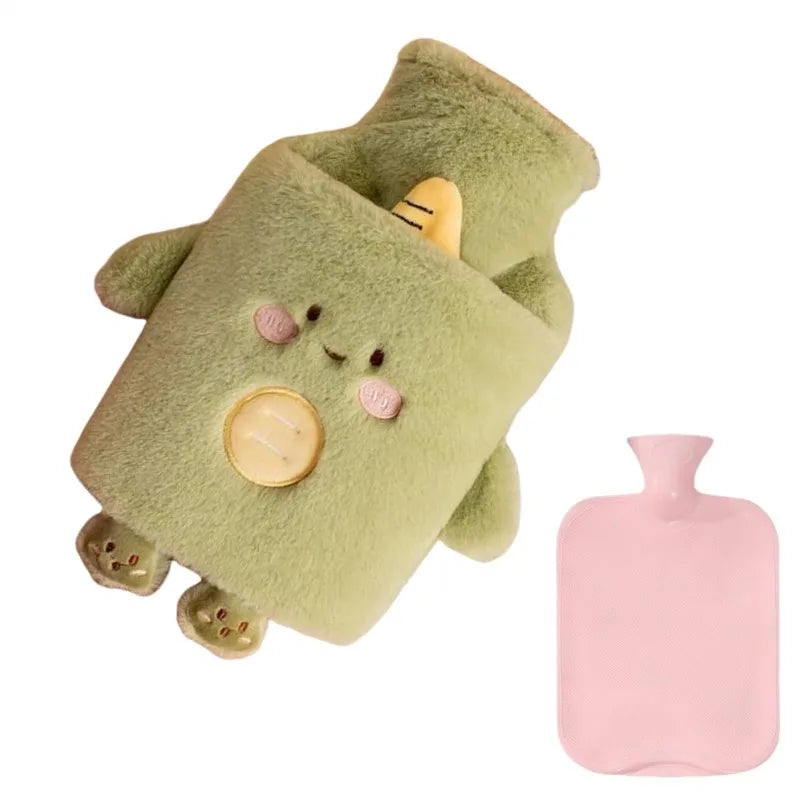 Water Injection Hot Water Bag Thickened Explosion-proof Hot Compress Warm Stomach Warm Water Bag Cute Plush Warm Water Treasure